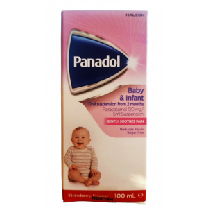 PANADOL BABY & INFANT 120 MG / 5 ML ( PARACETAMOL ) STRAWBERRY FLAVOR ORAL SUSPENSION 100 ML